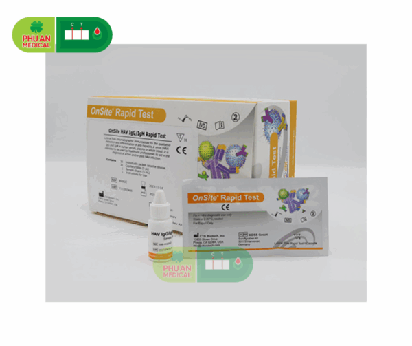 CTK Biotech – Định tính phát hiện đồng thời và phân biệt kháng thể IgG và IgM kháng virus viêm gan A (HAV) trong huyết thanh, huyết tương và máu toàn phần người
