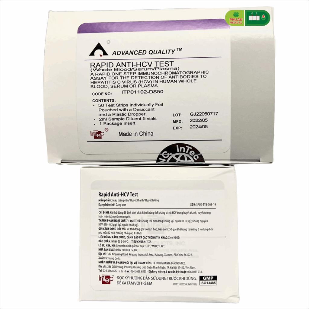 Intec – Kit Test Nhanh Phát Hiện Kháng Thể Viêm Gan C (Anti-HCV Test)
