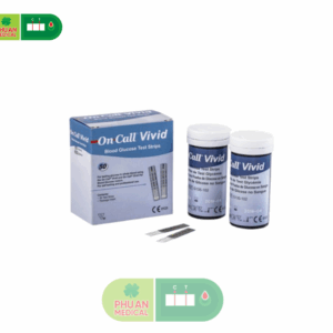 Que thử đường huyết On Call Vivid phản ứng với đường glucose trong máu, kết quả chính xác cao (25 cái)