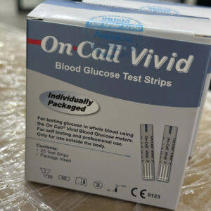 Que thử đường huyết On Call Vivid phản ứng với đường glucose trong máu, kết quả chính xác cao (25 cái)