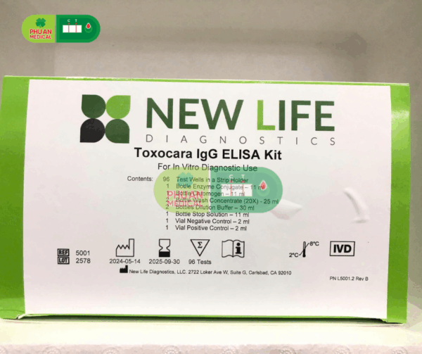 Toxocara IgG ELISA Kit (xét nghiệm giun đũa chó mèo)