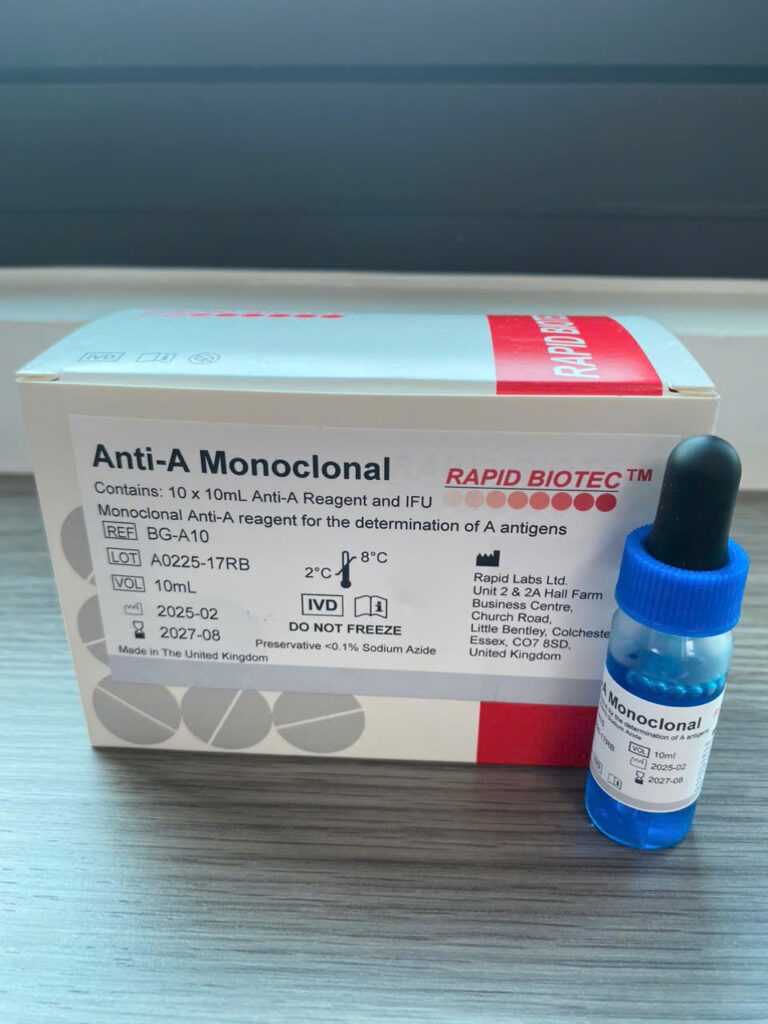 Bộ định nhóm máu ABO + RhD – Rapid Biotech (Anh Quốc)