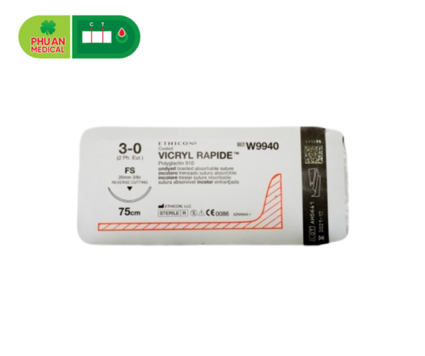 Chỉ phẫu thuật Vicryl Rapide 3-0 (tam giác) W9940