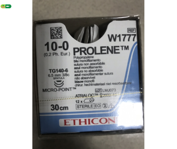 Chỉ phẫu thuật Prolene 10-0, 6,5mm, 3/8c, 30cm – W1777