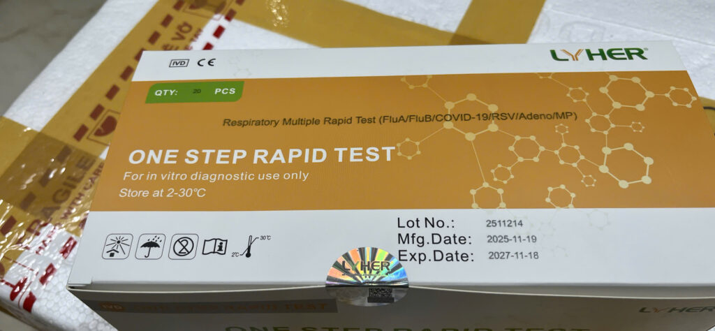 Test Nhanh Hô Hấp 6 Trong 1 LYHER (Cúm A/B, Covid -19, RSV, Adeno , MP)