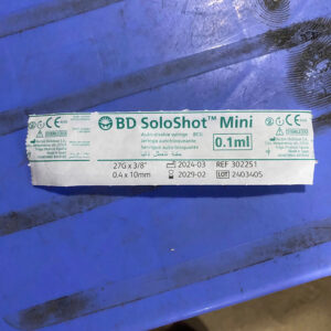 Bơm Tiêm Tự Khóa BD SoloShot™ Mini 0,1 ml – Kim 27G × 3/8” (REF 302251)
