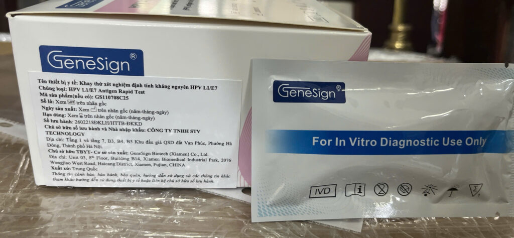 Khay thử xét nghiệm định tính kháng nguyên HPV L1/E7 GeneSign (Hộp 25 test)