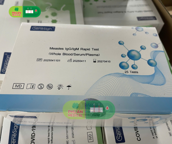 Measles IgG/IgM Rapid Test GeneSign – Test nhanh phát hiện kháng thể Sởi IgG/IgM