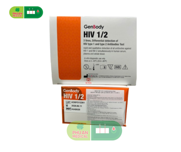GenBody HIV 1/2 – Test nhanh phát hiện kháng thể HIV-1 và HIV-2