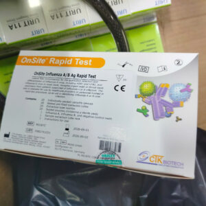CTK Biotech – Định tính phát hiện kháng nguyên vi rút Cúm A hoặc/và B trong dịch mũi hoặc dịch họng của người