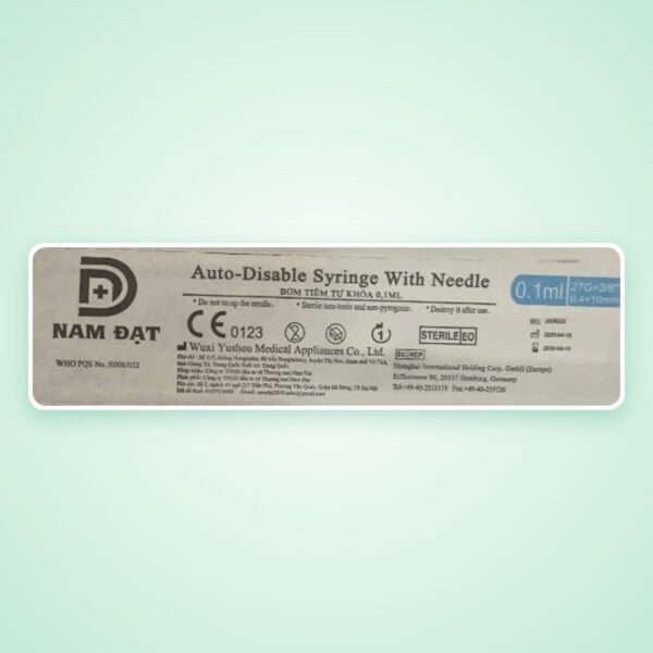 Bơm tiêm tự khóa 0,1ml Nam Đạt