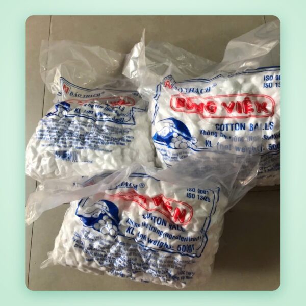 Bông viên (gòn viên) Bảo Thạch 500g – không tiệt trùng