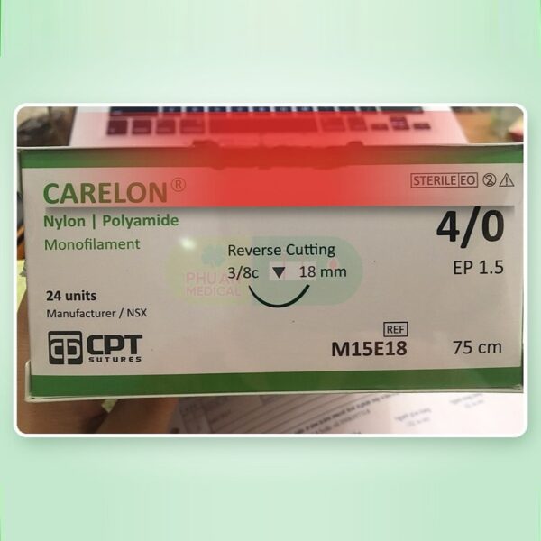 Chỉ Phẫu Thuật CPT Carelon Nylon 4/0 75cm 3/8