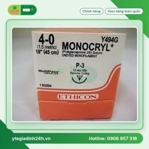 Chỉ Phẫu Thuật MONOCRYL*MONOCRYL UNDYED 4-0 P-3 18 13mm 3/8 circle cutting Y494G