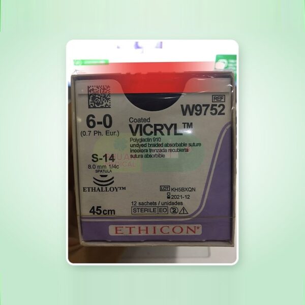 Chỉ Phẫu Thuật Tổng Hợp Tự Tiêu Tiệt Trùng VICRYL™ ( Polyglactin ) 6-0 W9752
