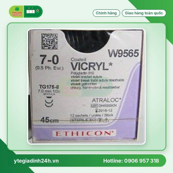 Chỉ Phẫu Thuật Tổng Hợp Tự Tiêu Tiệt Trùng VICRYL™ ( Polyglactin ) 7-0 W9561