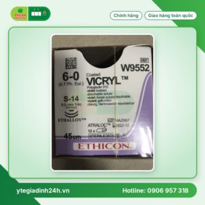 Chỉ phẫu thuật Vicryl 6-0, 45cm, S-14 8.0mm, 1/4c W9552