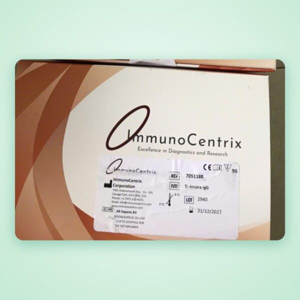 Bộ xét nghiệm ELISA Toxocara IgG (giun đũa chó mèo) – ImmunoCentrix