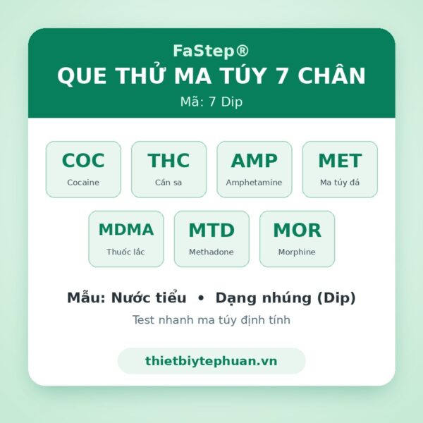 Que thử ma túy 7 chân (COC/THC/AMP/MET/MDMA/MTD/MOR) – FaStep