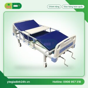 Giường 2 tay quay sắt sơn tĩnh điện