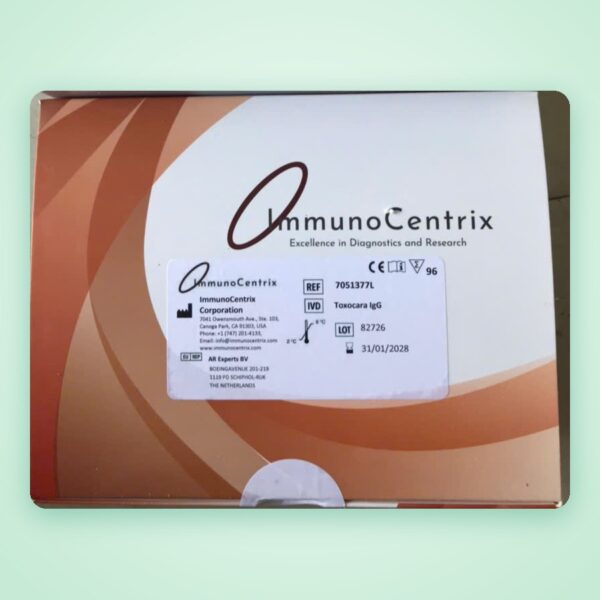 Bộ xét nghiệm ELISA Toxocara IgG (giun đũa chó mèo) – ImmunoCentrix