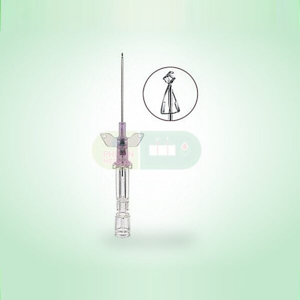 Kim luồn TM an toàn các số 16,18,20,24G Có đầu bảo vệ bằng kim loại. Có cánh, không cửa bơm thuốc