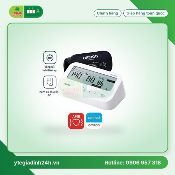 Máy đo huyết áp bắp tay Omron IQ BT Power Hem 7194T1 Flc Afib (dòng mới 2026)