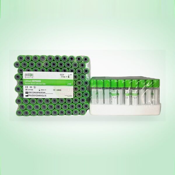 Medisafe – Ống nghiệm máu chân không Lithium HEPARIN 2ml / 4ml