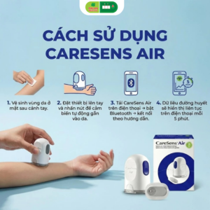 Máy Cảm Biến Đo Đường Huyết Caresens Air Hàn Quốc Không Cần Lấy Máu