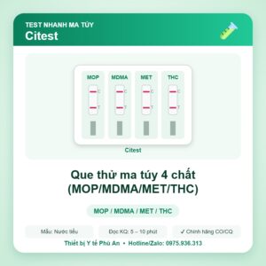 Que thử ma túy 4 chất (MOP/MDMA/MET/THC) – Citest