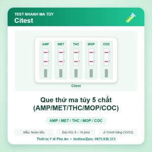 Que thử ma túy 5 chất (AMP/MET/THC/MOP/COC) – Citest