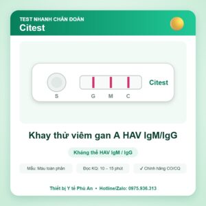 Khay thử viêm gan A HAV IgM/IgG – Citest