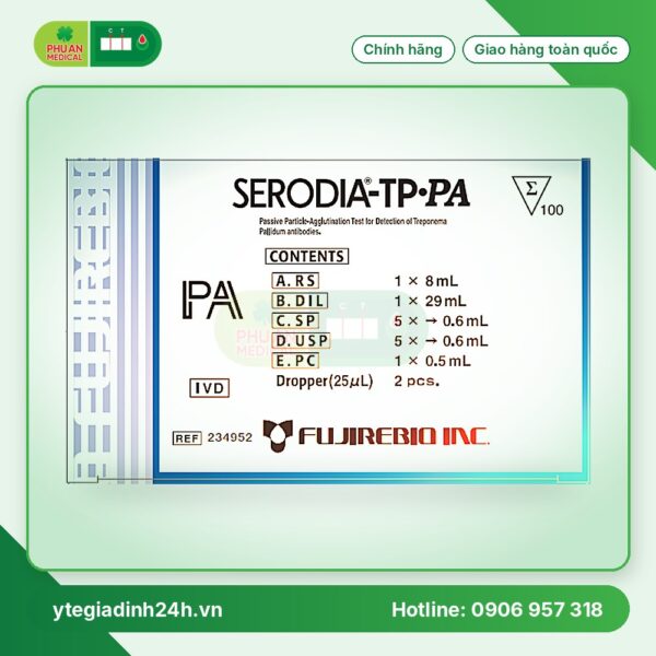 Thuốc thử xét nghiệm định tính và bán định lượng kháng thể kháng Treponema pallidum Serodia – TP.PA vi khuẩn giang mai